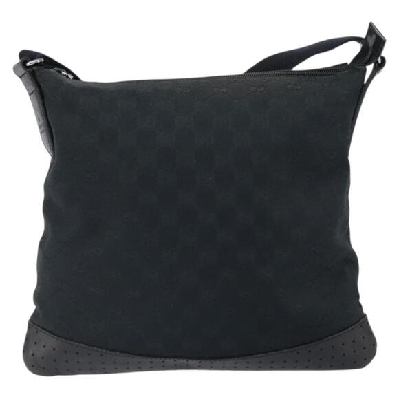 GUCCI GG Canvas Shoulder Bag Black Silver 145857 Auth 163305 - Picture 2 of 16